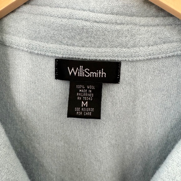 Willi Smith Powder Blue Button Front Sweater Jacket - Picture 11 of 13